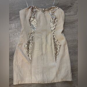 Keepsake the Label Elegant Beige Sequin Dress